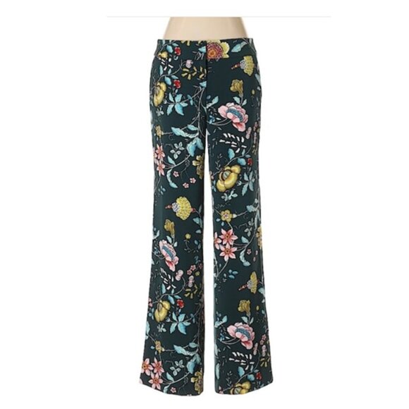 Ann Taylor LOFT Green Floral Patterned Pants Size 2 - Picture 1 of 2